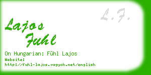 lajos fuhl business card